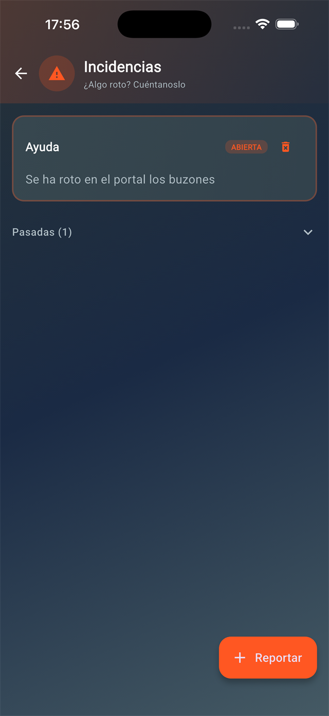 UrbaPadel: incidencias de la comunidad